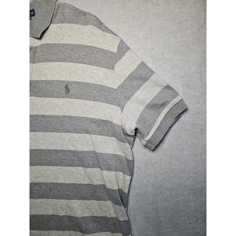 Vintage Polo Ralph Lauren Short Sleeve Polo Shirt Mens Gray Medium 100% Cotton